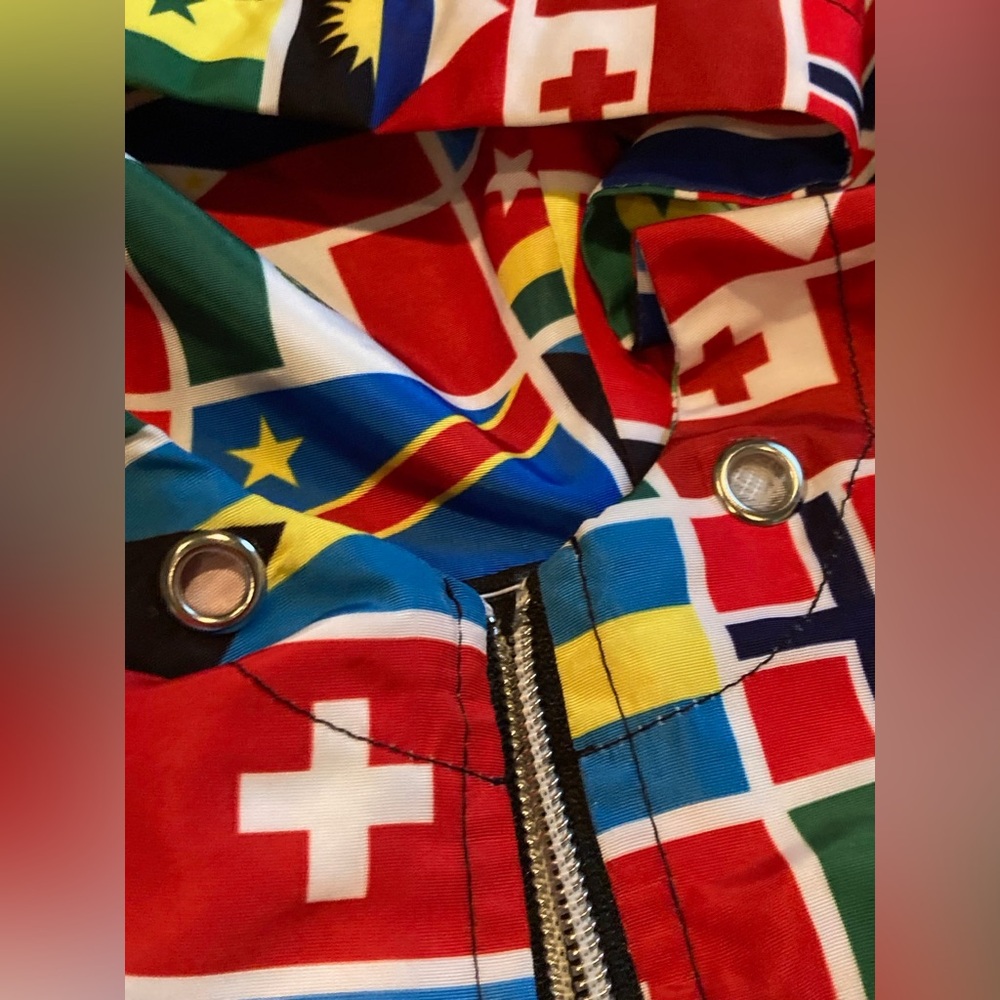 Forever 21 Men International Flags Full Zip Jacket Colorful Men’s Size Small - Picture 10 of 13
